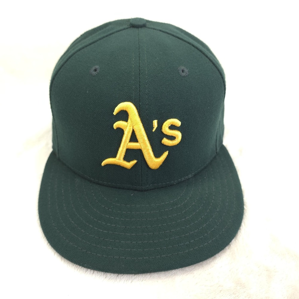 Oakland Athletics Hat Players Cap On Field Fitted 7 5/8 Green MLB Baseball Men
